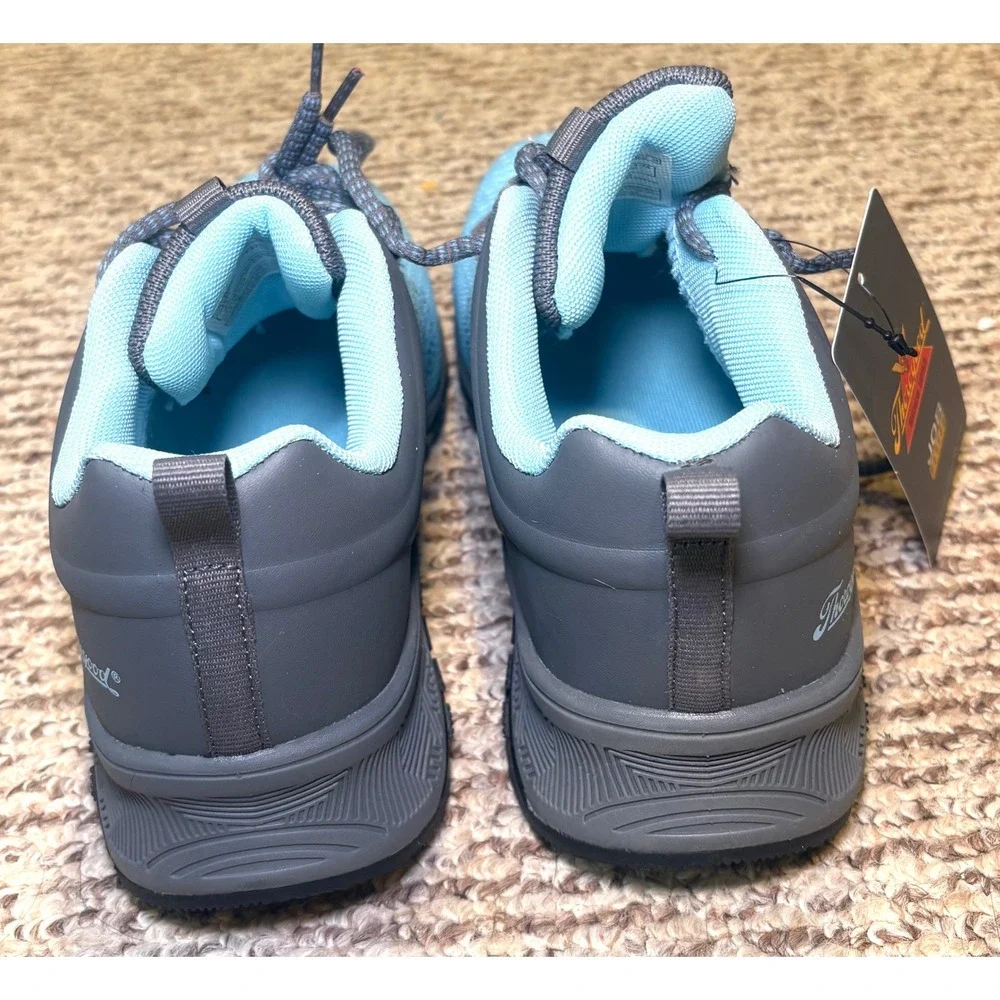 Thorogood Job-Fitted Womens Safety Toe Work Shoes Blue Gray Knit Sneakers NWT